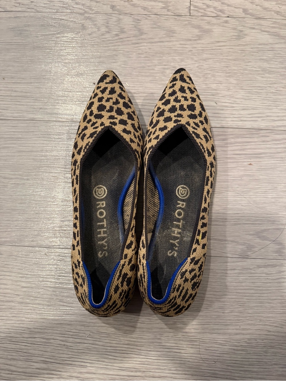Rothy's The Point Leopard Cheetah Animal Print Ballet Flat Shoes W8